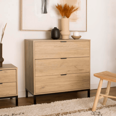 COMODA TU MESITA NAMORA CONTEMPORANEA 3 CAJONES MARRON