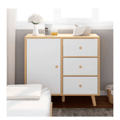 COMODA TU MESITA SWAN VINTAGE 80CM 3 CAJONES BLANCO