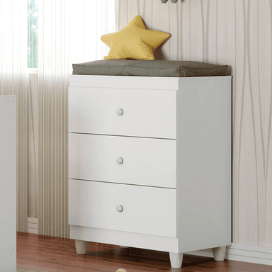COMODA TU MESITA COOL KIDS MINIMALISTA 60CM 3 CAJONES BLANCO