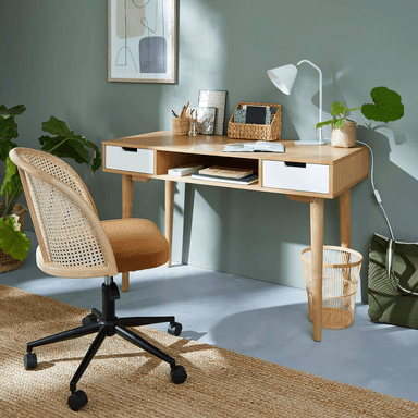 ESCRITORIO VINTAGE TU MESITA 2 CAJONES ALCALÁ COLOR DUNA