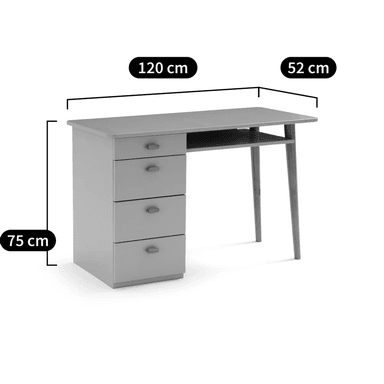 ESCRITORIO TU MESITA BETTY 120 CM X 52 CM BLANCO VINTAGE 4 CAJONES - 3