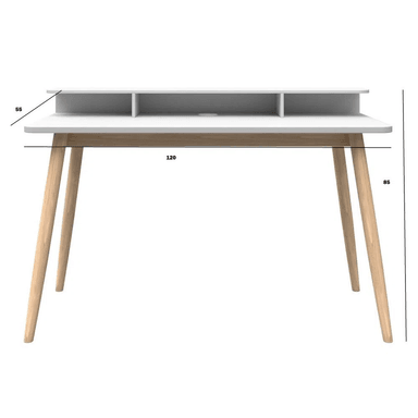 ESCRITORIO TU MESITA ATLANTA 120 CM X 55 CM BLANCO VINTAGE PRACTICO - 2
