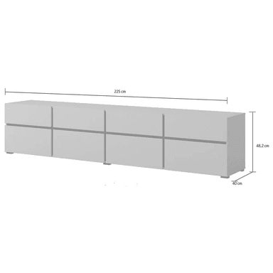APARADOR TU MESITA GOLIAT MELAMINA 18MM 4 PUERTAS 4 CAJONES LARGO MODERNO MACADAMIA - 3