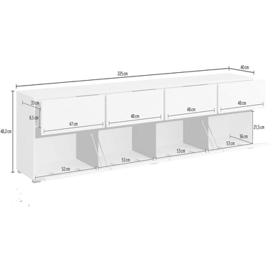 APARADOR TU MESITA GOLIAT MELAMINA 18MM 4 PUERTAS 4 CAJONES LARGO MODERNO MACADAMIA - 4