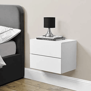 VELADOR TU MESITA FLOTANTE MODERNO 2 CAJONES TULIO BLANCO