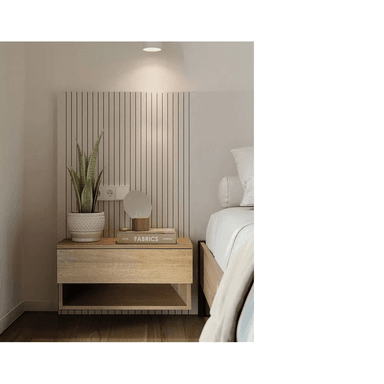 VELADOR TU MESITA MODERNO FLOTANTE 1 CAJÓN MIKE HAYA MARRÓN CLARO