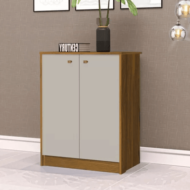 APARADOR RECIBIDOR CLÁSICO TU MESITA 2 PUERTAS BELAGIO COLOR BLANCO/DUNA - 1