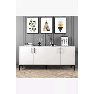 APARADOR TU MESITA VALLECANO MELAMINA 18MM 4 PUERTAS CLÁSICO FUNCIONAL - 1