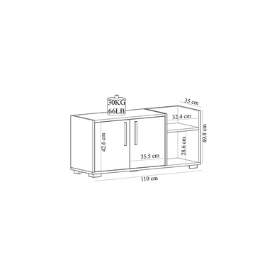 MESA APARADOR TU MESITA CHIVAS MELAMINA 18MM 2 PUERTAS MULTIUSOS - 4