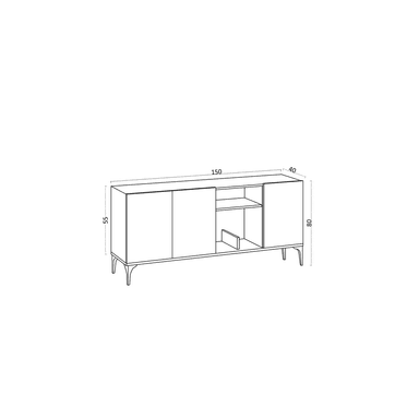 APARADOR TU MESITA SIGRID MELAMINA 18MM 3 PUERTAS MODERNO - 3