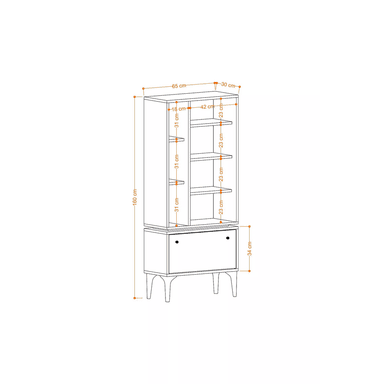 APARADOR TU MESITA VENTRO MELAMINA 18MM 1 PUERTA ALTO + REPISA - 3