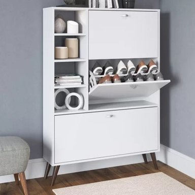 ZAPATERA TU MESITA ADEL BLANCO MODERNA 90CM