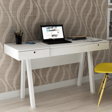 ESCRITORIO TU MESITA EVERTON 131.5 CM X 52 CM BLANCO TOCADOR VINTAGE