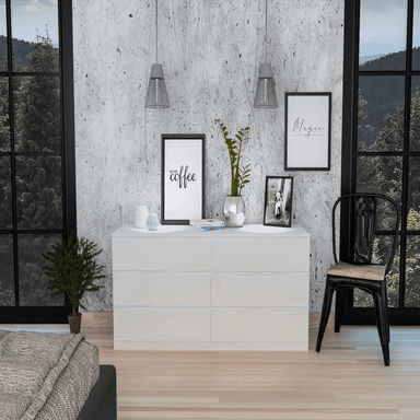 COMODA TU MESITA MARSHALL CLASICA 6 CAJONES BLANCO