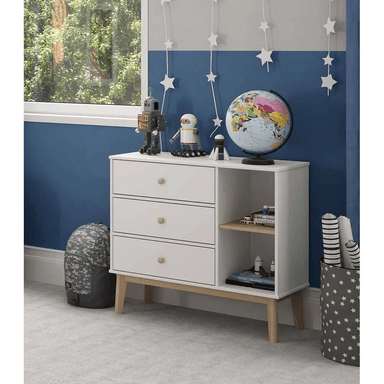 COMODA TU MESITA SARAH CLASICA 3 CAJONES BLANCO