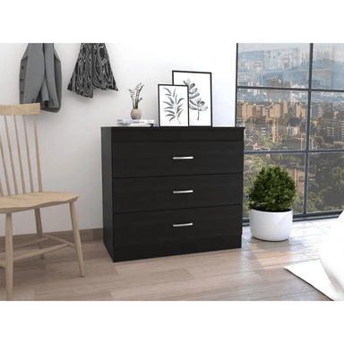 COMODA TU MESITA GRACE CLASICA MULTIUSOS 3 CAJONES NEGRO
