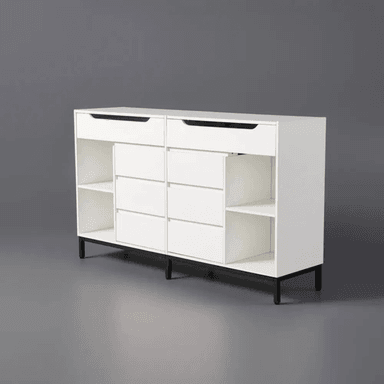 CÓMODA MODERNA DE DORMITORIO TU MESITA 6 CAJONES VALENCIA COLOR BLANCO