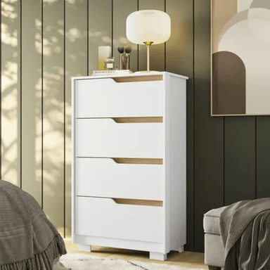 COMODA TU MESITA FALCON FUNCIONAL 4 CAJONES BLANCO