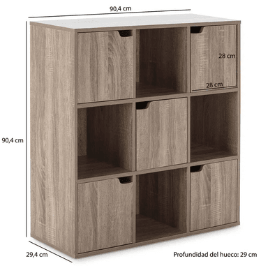 MUEBLE TU MESITA TED ROBLE ESTANTE OFICINA - 3