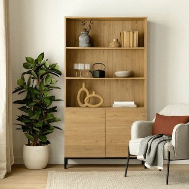 ESTANTE TU MESITA KINA MARRÓN CLARO MODERNO 2 PUERTAS