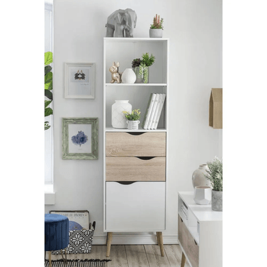 ESTANTE TU MESITA IVANA BLANCO VINTAGE OAK 171 CM