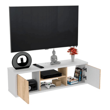 MUEBLE PARA TV TU MESITA SANTY FLOTANTE 2 PUERTAS BLANCO DUNA - 2