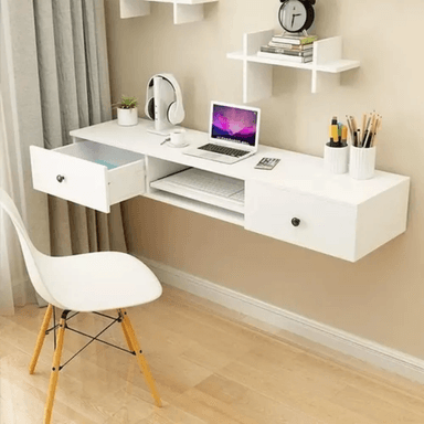 ESCRITORIO FLOTANTE MODERNO TU MESITA LEONIDAS COLOR BLANCO