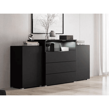 APARADOR TU MESITA JACOBO MELAMINA 18 MM 2 PUERTAS 3 CAJONES RECIBIDOR