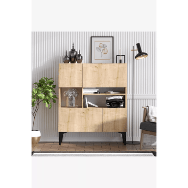 APARADOR TU MESITA FERNANDA MELAMINA 18 MM 4 PUERTAS NÓRDICO