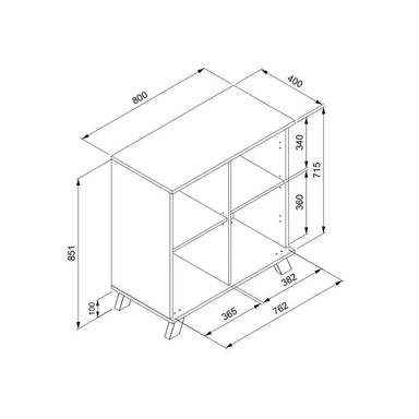 APARADOR TU MESITA RAMIRO MELAMINA 18 MM 2 PUERTAS MODERNO - 3