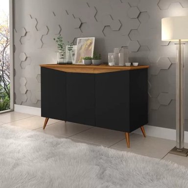 APARADOR VAJILLERO VINTAGE TU MESITA REYES 100CM NEGRO/MARRÓN