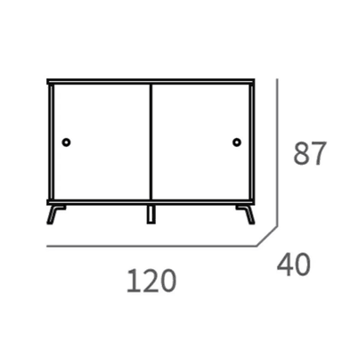 APARADOR TU MESITA GUILLE MELAMINA 18 MM 2 PUERTAS ESTILO NORDICO - 3