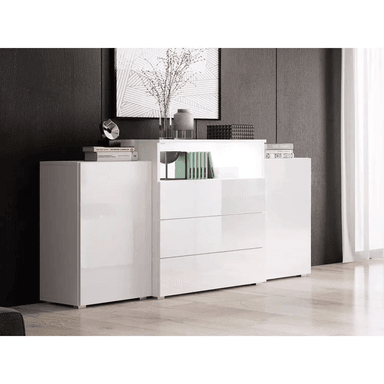 APARADOR TU MESITA JACOBO MELAMINA 18 MM 2 PUERTAS 3 CAJONES RECIBIDOR