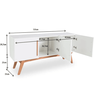 APARADOR TU MESITA DOMITILA MELAMINA 18 MM 3 PUERTAS CLÁSICO - 4