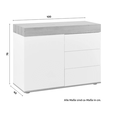 APARADOR TU MESITA DAKOTA MELAMINA 18 MM 1 PUERTA 3 CAJONES CLÁSICO - 4