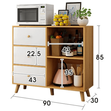 APARADOR DE COCINA TU MESITA VICENTE MELAMINA 18 MM 3 CAJONES - 2