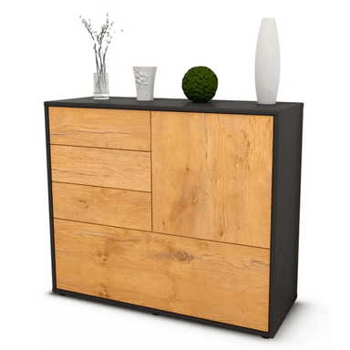 APARADOR TU MESITA LINCE MELAMINA 18 MM 1 PUERTA 4 CAJONES CONTEMPORÉNEO 92 CM