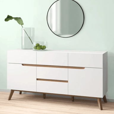 RECIBIDOR TU MESITA DUNOV MELAMINA 18 MM 2 PUERTAS 5 CAJONES CONTEMPORÉNEO 145 CM - 1