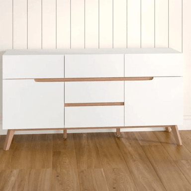 RECIBIDOR TU MESITA DUNOV MELAMINA 18 MM 2 PUERTAS 5 CAJONES CONTEMPORÉNEO 145 CM - 2