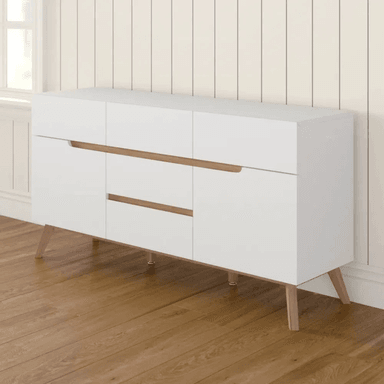 RECIBIDOR TU MESITA DUNOV MELAMINA 18 MM 2 PUERTAS 5 CAJONES CONTEMPORÉNEO 145 CM - 3