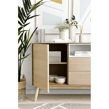 APARADOR TU MESITA ATOCHA MELAMINA 18 MM 2 PUERTAS 2 CAJONES CONTEMPORÉNEO 150 CM - 2