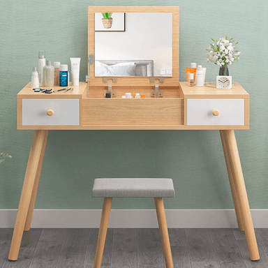 TOCADOR TU MESITA COSMETIC MARRÓN CLARO VINTAGE 100 CM