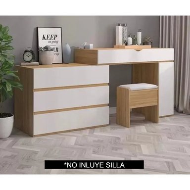 TOCADOR TU MESITA PRAPÉ MARRÓN CLARO CONTEMPORÁNEO 135 CM