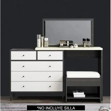 TOCADOR TU MESITA ARISMENDI NEGRO CONTEMPORÁNEO BLANCO 138 CM