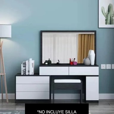 TOCADOR TU MESITA CAPÉ NEGRO CONTEMPORÁNEO BLANCO 160 CM - 1