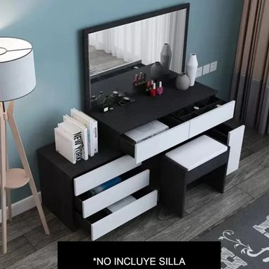TOCADOR TU MESITA CAPÉ NEGRO CONTEMPORÁNEO BLANCO 160 CM - 2
