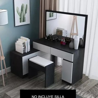TOCADOR TU MESITA CAPÉ NEGRO CONTEMPORÁNEO BLANCO 160 CM - 3
