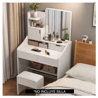 TOCADOR CON ESPEJO TU MESITA DULCELIA COLOR BLANCO