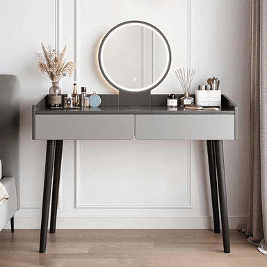 TOCADOR TU MESITA MURCIA NEGRO VINTAGE CON ESPEJO LUCES LED