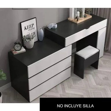 TOCADOR TU MESITA PRAPÉ NEGRO CONTEMPORÁNEO 135 CM